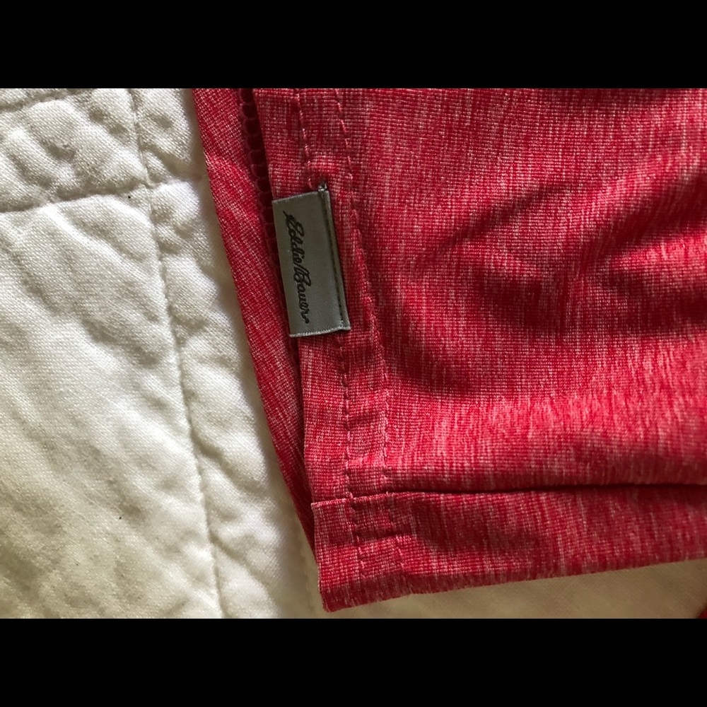 EUC Eddie Bauer Sweet & Soft Red Long-Sleeve with Roll-Up Cuff Option Shirt - Picture 4 of 13